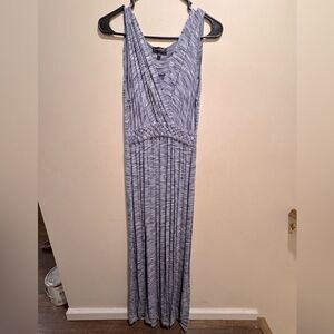 SPENSE Maxi Sleeveless V Neck Braided Elastic Waist Dress Size M